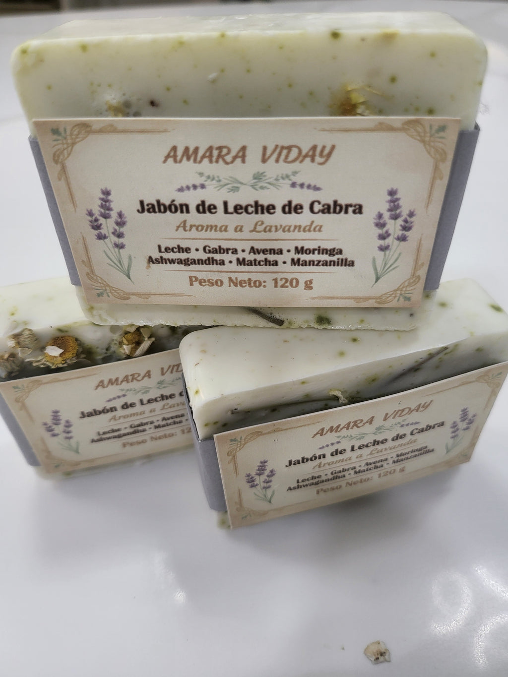 Jabón Artesanal de Leche de Cabra, Ashwagandha y Avena
