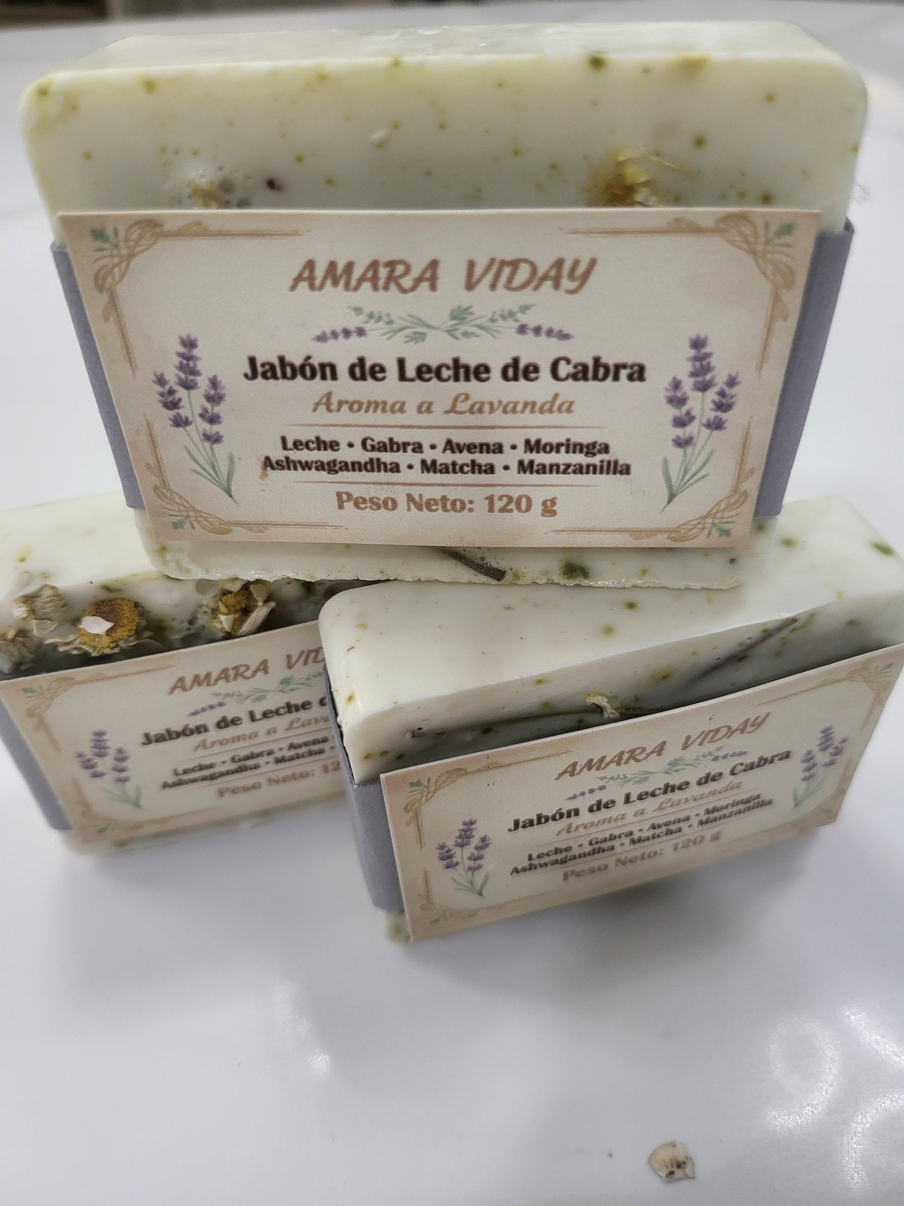Jabón Artesanal de Leche de Cabra, Ashwagandha y Avena