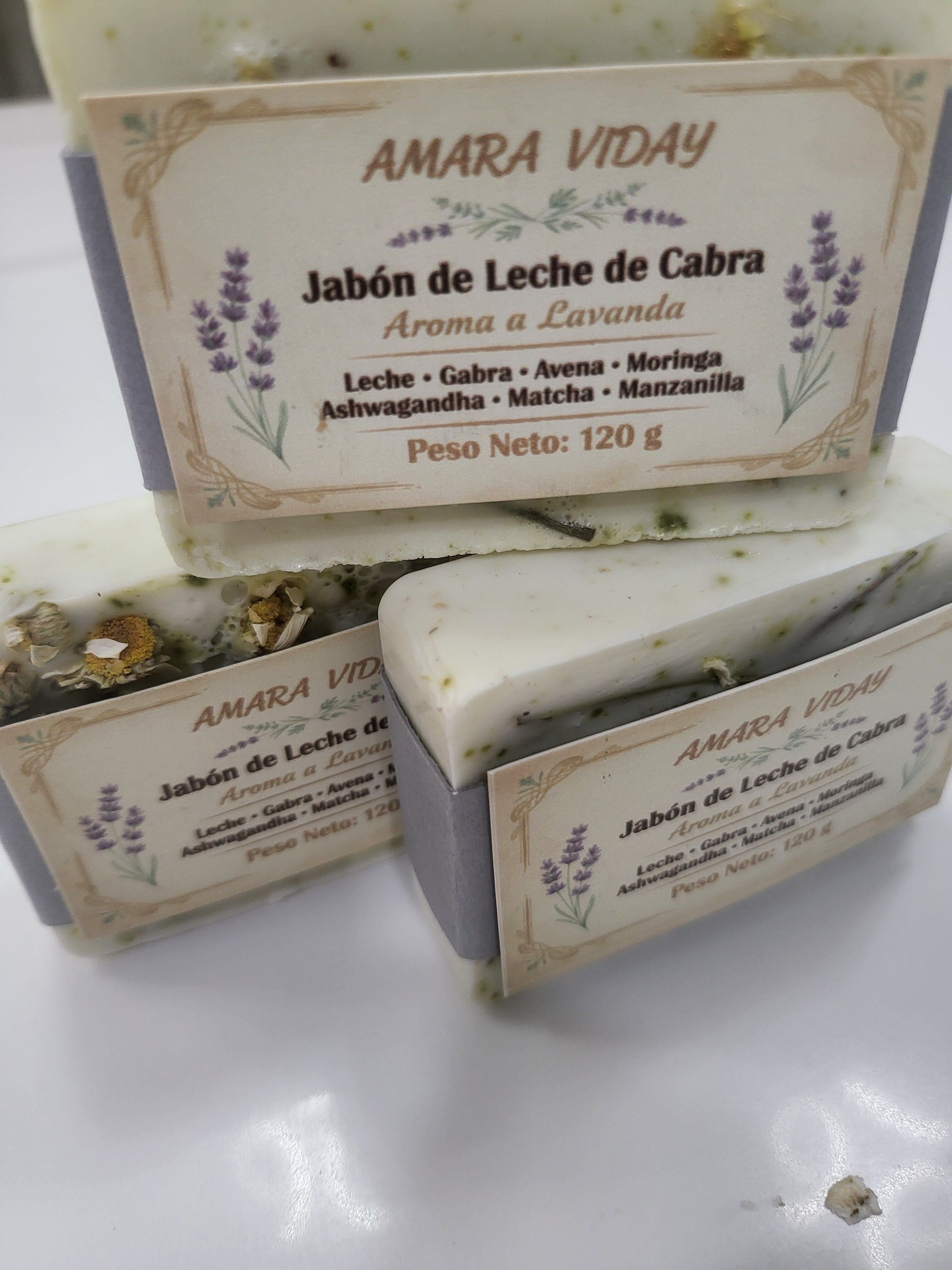 Jabón Artesanal de Leche de Cabra, Ashwagandha y Avena