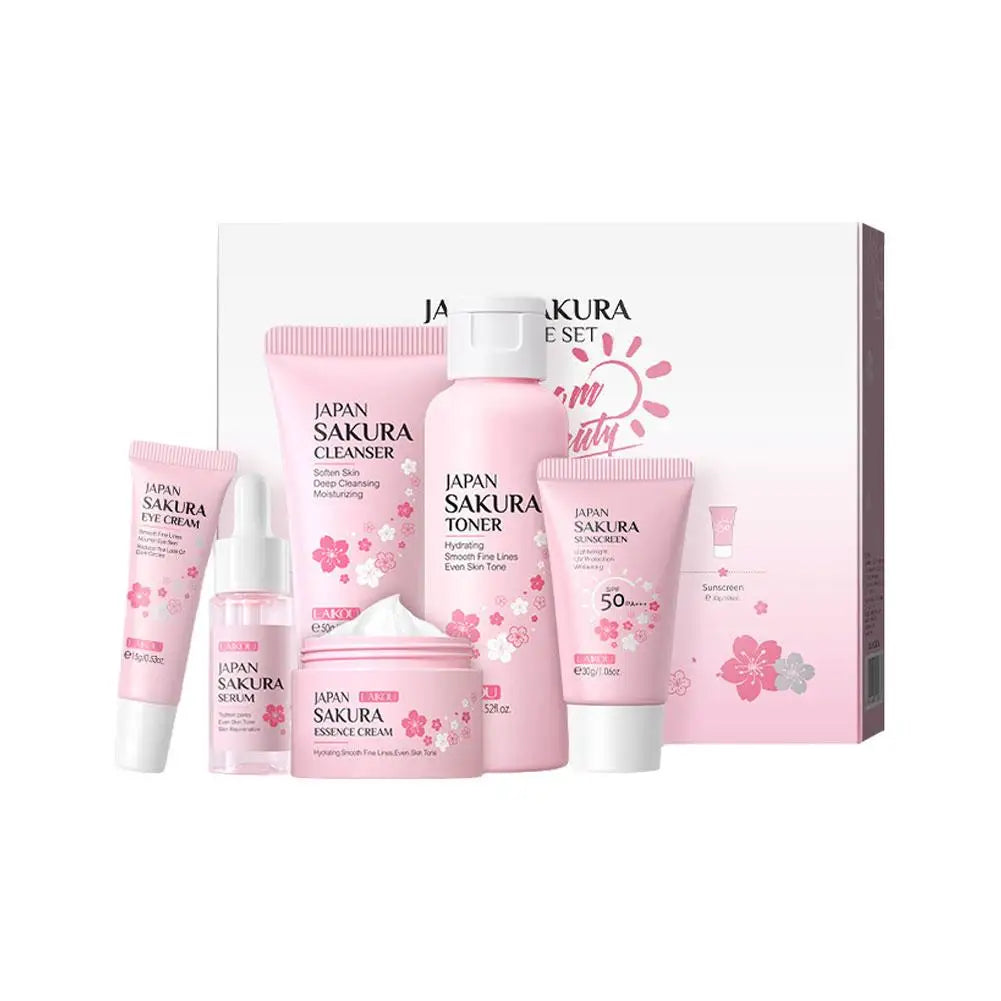 Set de Cuidado Facial de Sakura LAIKOU | Kit Premium de 6 Piezas