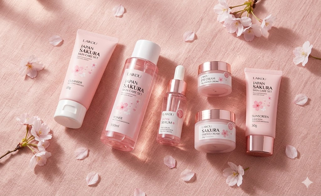 Set de Cuidado Facial de Sakura LAIKOU | Kit Premium de 6 Piezas